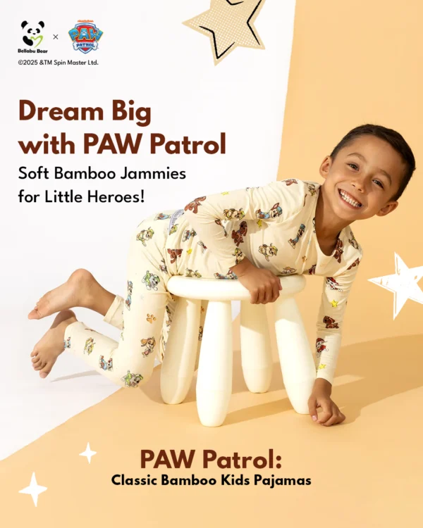 Bellabu Bear bamboo kids pajamas static ad - Bellabu Bear campaign variant 5 - Meta ad by StaticMint