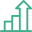 Growth chart icon representing ROAS improvement through static ads
